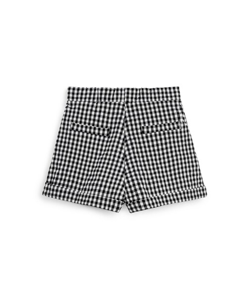 PAZZO（パッゾ）の「MIT 學院格紋鬆緊短褲（パンツ・レディース・藍白格/黑白格・S/M/L）」の7枚目の写真