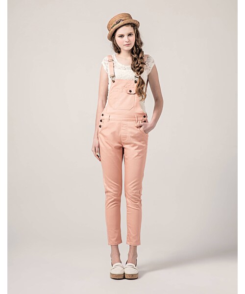 PAZZO（パッゾ）の「粉嫩色調吊帶長褲（パンツ・レディース・白/粉/藍綠・S/M/L）」の5枚目の写真