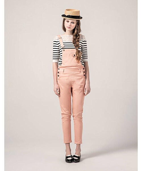 PAZZO（パッゾ）の「粉嫩色調吊帶長褲（パンツ・レディース・白/粉/藍綠・S/M/L）」の3枚目の写真