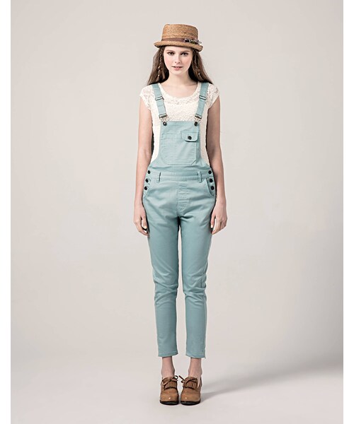 PAZZO（パッゾ）の「粉嫩色調吊帶長褲（パンツ・レディース・白/粉/藍綠・S/M/L）」の12枚目の写真