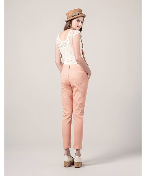 PAZZO（パッゾ）の「粉嫩色調吊帶長褲（パンツ・レディース・白/粉/藍綠・S/M/L）」の6枚目の写真