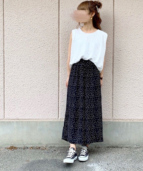 chocomee（チョコミー）の「Aラインタンクトップ（Tシャツ/カットソー・レディース・ホワイト/グレー/ブラック/ブラウン/グリーン・FREE）」の2枚目の写真