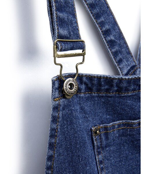 PAZZO（パッゾ）の「俏皮可愛鄰家女孩丹寧吊帶裙（スカート・レディース・白/藍・S/M/L）」の7枚目の写真