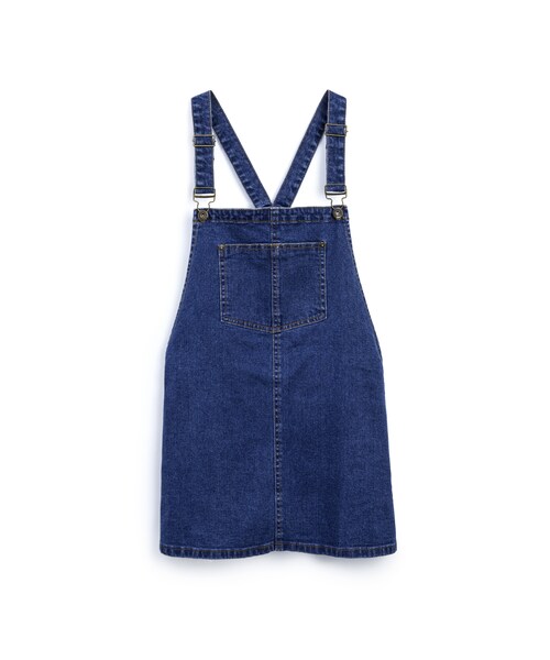 PAZZO（パッゾ）の「俏皮可愛鄰家女孩丹寧吊帶裙（スカート・レディース・白/藍・S/M/L）」の5枚目の写真