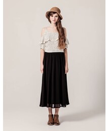 PAZZO | 優雅浪漫飄逸雪紡長裙(スカート)