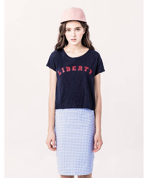 PAZZO（パッゾ）の「MIT LIBERTY印花短版短袖上衣（トップス・レディース・白/黑/桃紅/白/深藍/紅・S/M/L）」の17枚目の写真