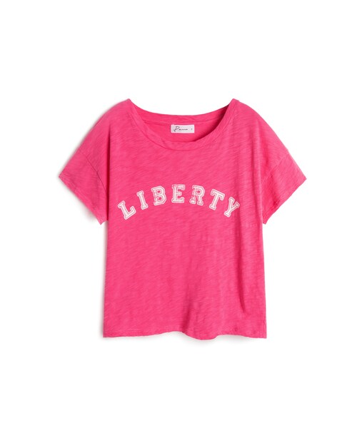 PAZZO（パッゾ）の「MIT LIBERTY印花短版短袖上衣（トップス・レディース・白/黑/桃紅/白/深藍/紅・S/M/L）」の10枚目の写真