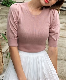 DHOLIC | パフスリーブリブニット(ニット/セーター)