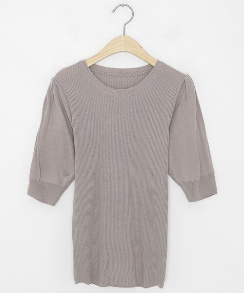 DHOLIC（ディーホリック）の「パフスリーブリブニット（ニット/セーター・レディース・ピンク/ブラウン/グレー/ブラック・FREE）」の3枚目の写真