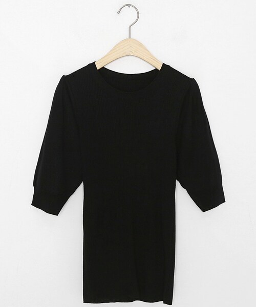 DHOLIC（ディーホリック）の「パフスリーブリブニット（ニット/セーター・レディース・ピンク/ブラウン/グレー/ブラック・FREE）」の2枚目の写真