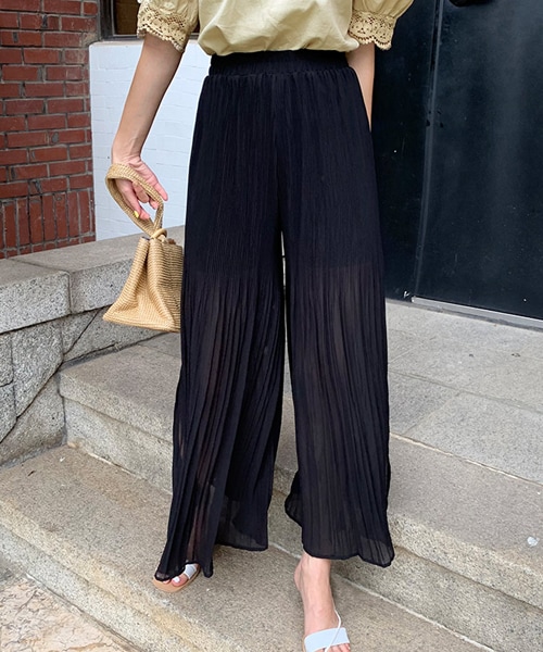 DHOLIC（ディーホリック）の「スリットプリーツパンツ（その他パンツ・レディース・ホワイト/ブラック・FREE）」の2枚目の写真