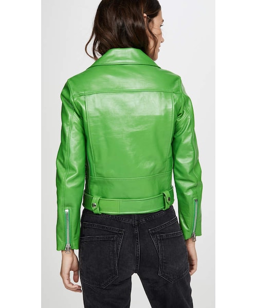 Acne Studios(アクネストゥディオズ)の「Acne Studios Mock Shiny Leather Jacket(ライダースジャケット・レディース・Green・32/34/36/38/40)」の5枚目の写真