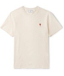 ami | AMI Logo-Appliquéd Cotton-Jersey T-Shirt(Tシャツ/カットソー)