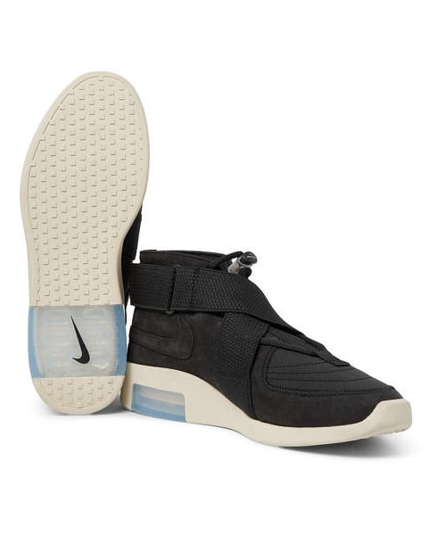 NIKE（ナイキ）の「Nike + Fear Of God 1 Air Raid Suede And Webbing High-Top Sneakers（スニーカー・メンズ・Black・Us10/Us5/Us7/Us6/Us6.5/Us5.5）」の4枚目の写真