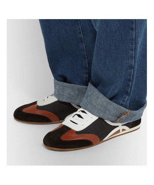 【Loewe】leather-trimmed sneakers レザートリム スニーカー すぐ届く LOEWE ロエベ 大人気 レザー スニーカー/シューズ