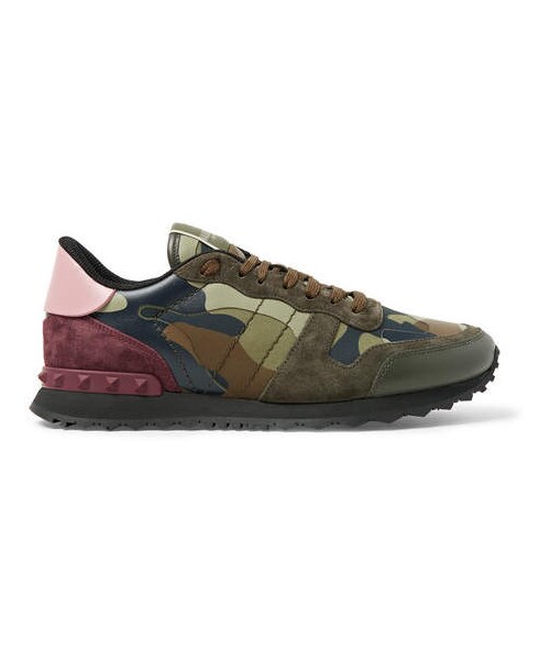 VALENTINO（ヴァレンティノ）の「Valentino Garavani Rockrunner Camouflage-Print Canvas, Leather And Suede Sneakers（スニーカー・メンズ・Green・Eu42/Eu43/Eu42.5/Eu45/Eu41.5/Eu40/Eu43.5/Eu41）」の4枚目の写真