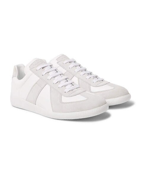 Maison Margiela(メゾンマルジェラ)の「Maison Margiela Replica Suede And Leather Sneakers(スニーカー・メンズ・White・Eu43.5/Eu46/Eu41/Eu44/Eu42/Eu45)」の1枚目の写真