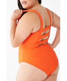 Forever 21 Plus Size Ribbed Sweetheart One-Piece Swimsuit