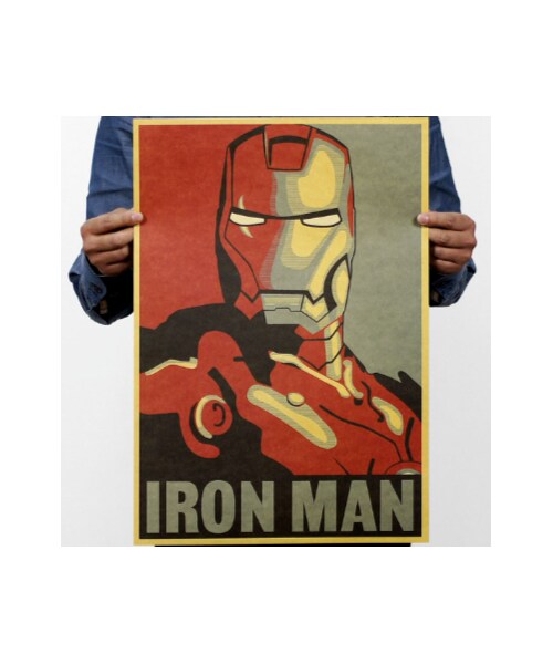 No Brand ノーブランド の アイアンマン ポスター Iron Man 絵 レトロとの絶妙な融合 入手困難 52cm 36cm その他 Wear
