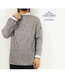 SAINT JAMES | OUESSANT "MELANGE" [ NOIR (MBLK)]13JCOUESCHIN(Tシャツ/カットソー)