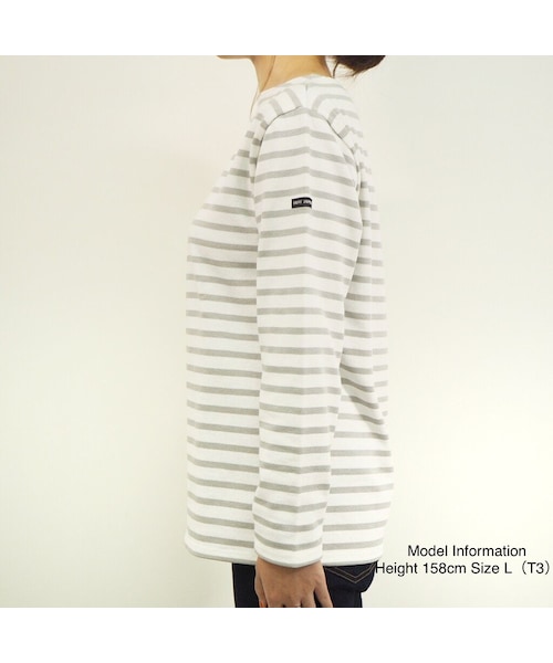 SAINT JAMES（セントジェームス）の「OUESSANT "BORDER" [ NEIGE/GRISCLAIR(WHGY)]（Tシャツ/カットソー・レディース・その他）」の4枚目の写真