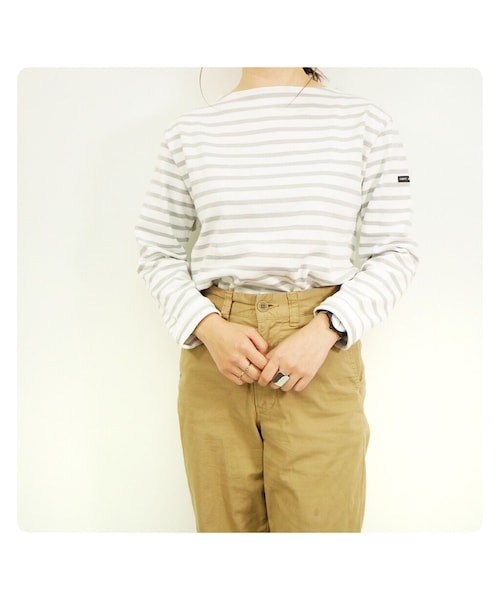 SAINT JAMES（セントジェームス）の「OUESSANT "BORDER" [ NEIGE/GRISCLAIR(WHGY)]（Tシャツ/カットソー・レディース・その他）」の5枚目の写真