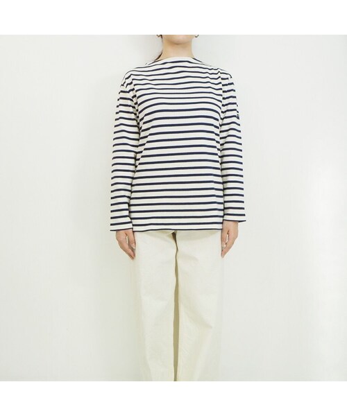 SAINT JAMES（セントジェームス）の「OUESSANT "BORDER" [ ECRU/MARINE(NTNY) ]］（Tシャツ/カットソー・レディース・その他）」の2枚目の写真