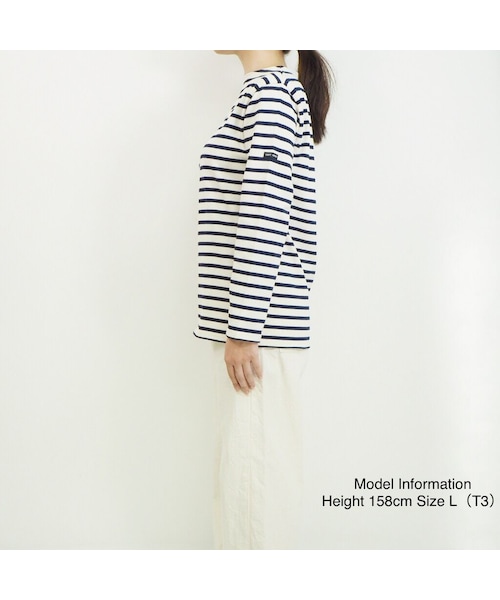 SAINT JAMES（セントジェームス）の「OUESSANT "BORDER" [ ECRU/MARINE(NTNY) ]］（Tシャツ/カットソー・レディース・その他）」の3枚目の写真