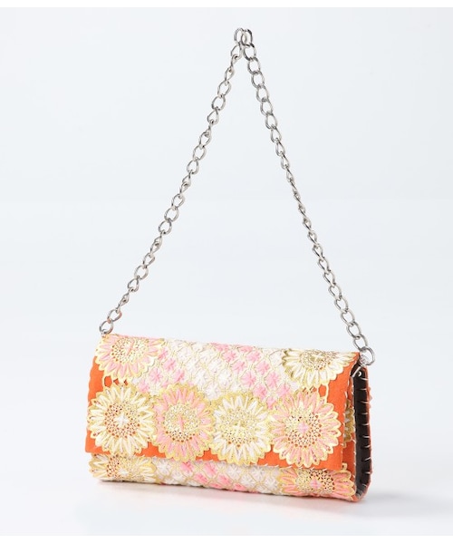 ROPE' PICNIC（ロペピクニック）の「【FATIMA MOROCCO】 クラッチバッグ（バッグ・レディース・ライトグリーン/オレンジ系・F）」の2枚目の写真