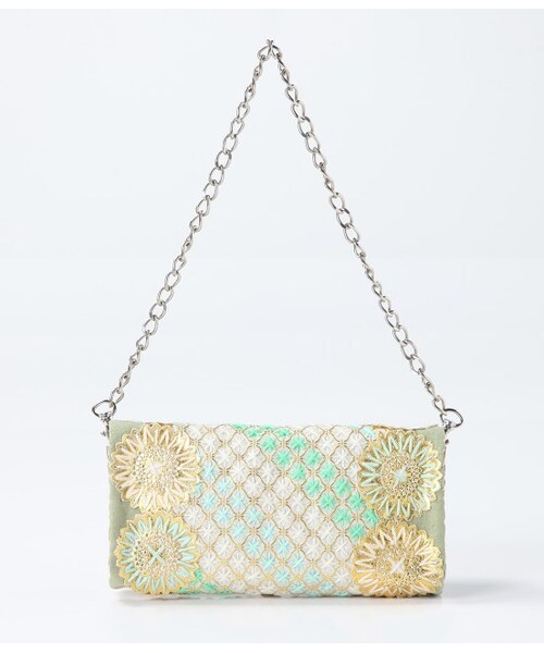 ROPE' PICNIC（ロペピクニック）の「【FATIMA MOROCCO】 クラッチバッグ（バッグ・レディース・ライトグリーン/オレンジ系・F）」の5枚目の写真