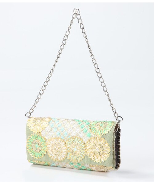 ROPE' PICNIC（ロペピクニック）の「【FATIMA MOROCCO】 クラッチバッグ（バッグ・レディース・ライトグリーン/オレンジ系・F）」の3枚目の写真