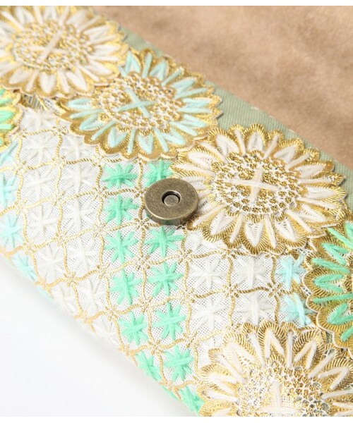 ROPE' PICNIC（ロペピクニック）の「【FATIMA MOROCCO】 クラッチバッグ（バッグ・レディース・ライトグリーン/オレンジ系・F）」の12枚目の写真