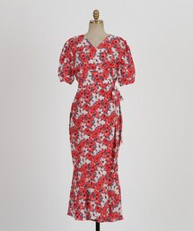 D&B By DABAGIRL | フラワープリントラップ型ワンピース(ワンピース)