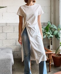 DHOLIC | ツイストスリットロングTシャツ(Tシャツ/カットソー)