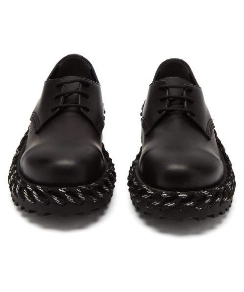 BALENCIAGA（バレンシアガ）の「Balenciaga - Rope Stitched Leather Shoes - Womens - Black（シューズ・レディース・Black・36 Eu/it/38 Eu/it）」の5枚目の写真