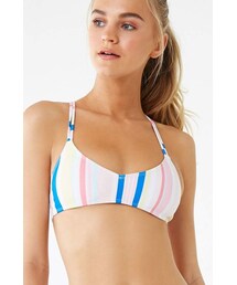 Forever 21 Strappy Striped Bralette Bikini Top