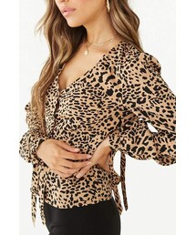 Forever 21 Leopard Print Button-Front Top