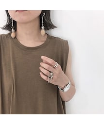 Handmade | 大人気♡rico__0121418さん着用【WEB限定】ウッドボール✖︎シルバー ピアス イヤリング(イヤリング)