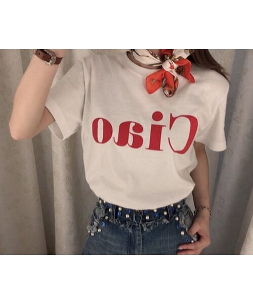 no brand（ノーブランド）の「【Account】ベルベットCiaoTシャツ