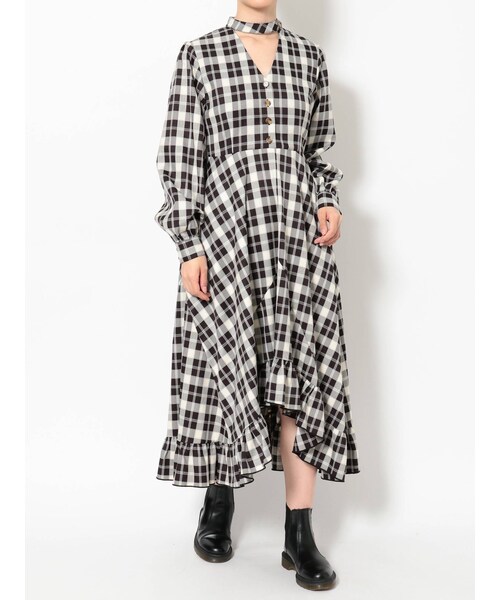 jouetie（ジュエティ）の「チョーカーアシメワンピース（ワンピース・イエロー/ブラック/ベビーピンク/ネイビー・M）」の2枚目の写真