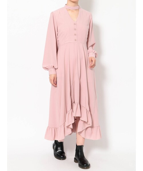 jouetie（ジュエティ）の「チョーカーアシメワンピース（ワンピース・イエロー/ブラック/ベビーピンク/ネイビー・M）」の19枚目の写真