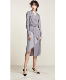 Dion Lee | Dion Lee Check Bias Fold Trench Dress (ワンピース)