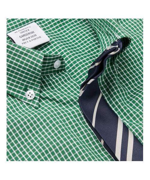 ヴェトモンOversized check shirt VETEMENTS 18SS OVERSIZED CHECKED SHIRT BLUE CHECK S