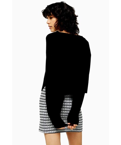 TOPSHOP（トップショップ）の「Topshop Bonded Boxy V Neck Jumper（ニット/セーター・レディース・Black・S/L/XS/M/XL）」の4枚目の写真