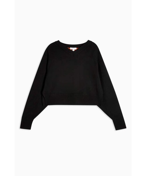 TOPSHOP（トップショップ）の「Topshop Bonded Boxy V Neck Jumper（ニット/セーター・レディース・Black・S/L/XS/M/XL）」の3枚目の写真