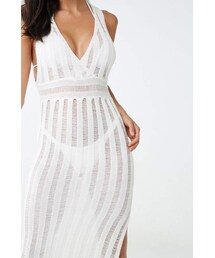 Forever 21 Shadow-Striped Swim Cover-Up Maxi Dress