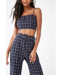 Forever 21 Grid Print Cropped Cami & Pants Set