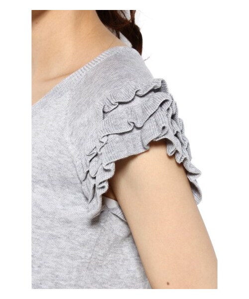 LIMITLESS LUXURY（リミットレスラグジュアリー）の「フリルレディニット（ニット・セーター・レディース・ブラック/グレーB/ホワイト/ブルー/ピンク・フリー）」の11枚目の写真