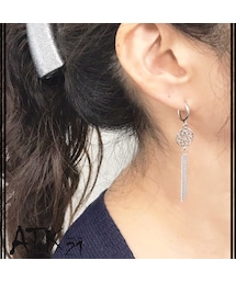 ノーブランド ピアス 両耳 no brand（ノーブランド）の「両耳用（2点セット） クロス