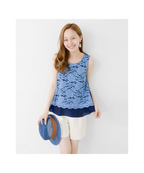 URBAN RESEARCH(アーバンリサーチ)の「レースノースリーブラウス(トップス・レディース・Blue/Yellow/White・FREE)」の5枚目の写真